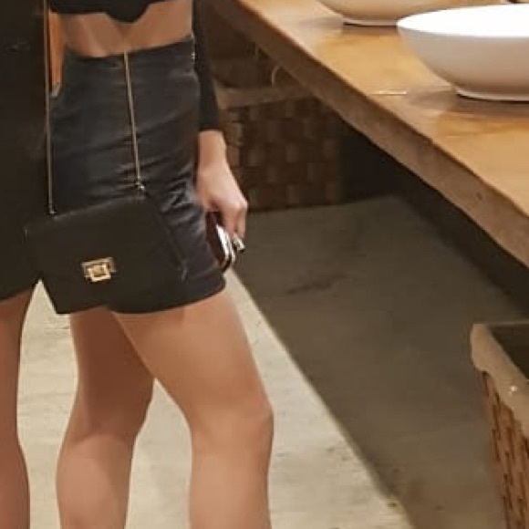 Blue FAUX leather skirt from H&M - Picture 2 of 2